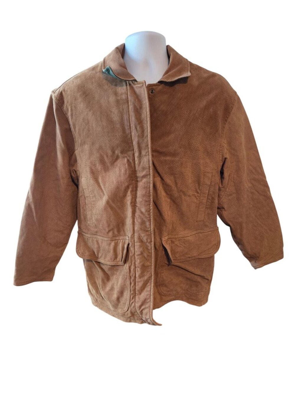 Outbrook Genuine Leather Jacket Brown M Lined Full Zip Outerwear Moto Chic Class